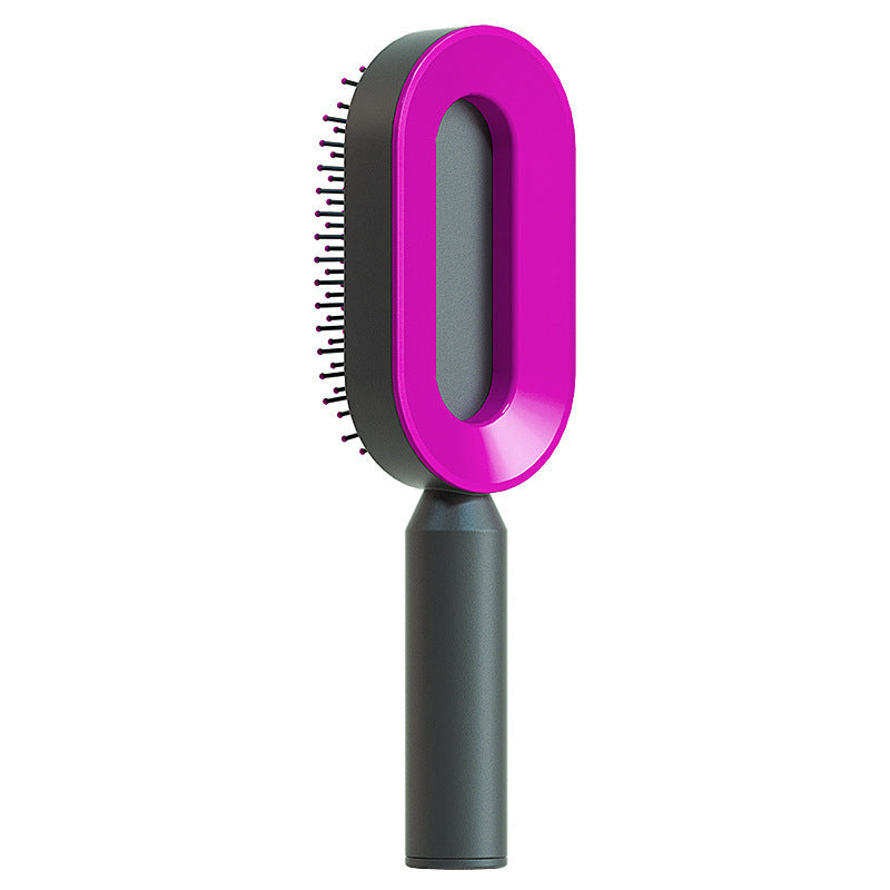 Self-cleaning hairbrush